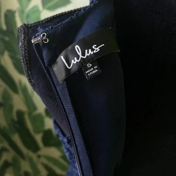 Lulus Women’s Navy Blue Love Poem Lace Halter Tank Mini Dress Small - Picture 14 of 14